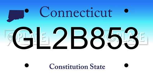 GL2B853 Connecticut License Plate