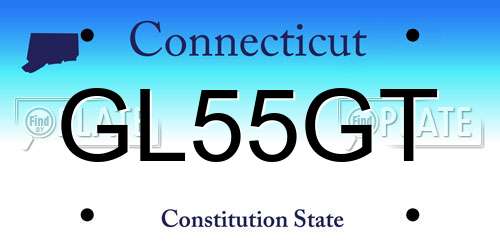 GL55GT Connecticut License Plate