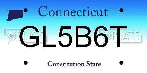 GL5B6T Connecticut License Plate