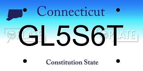 GL5S6T Connecticut License Plate