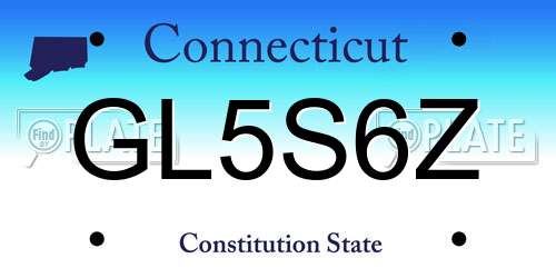 GL5S6Z Connecticut License Plate