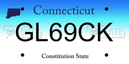 GL69CK Connecticut License Plate