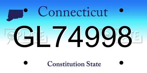 GL74998 Connecticut License Plate