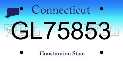 GL75853 Connecticut License Plate