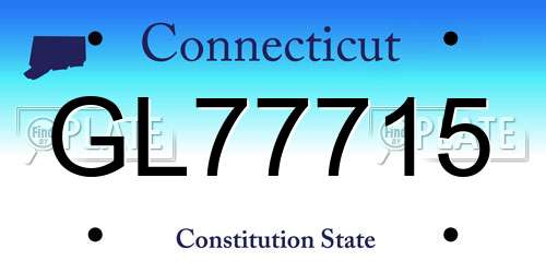 GL77715 Connecticut License Plate