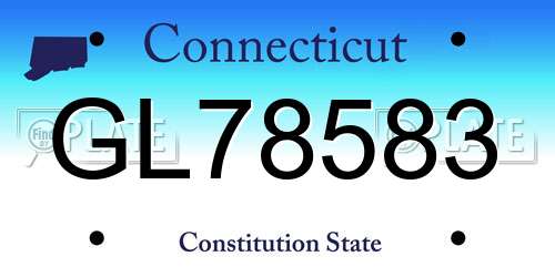 GL78583 Connecticut License Plate