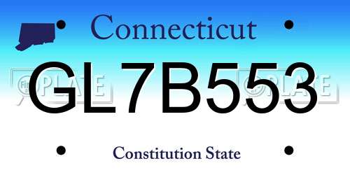 GL7B553 Connecticut License Plate