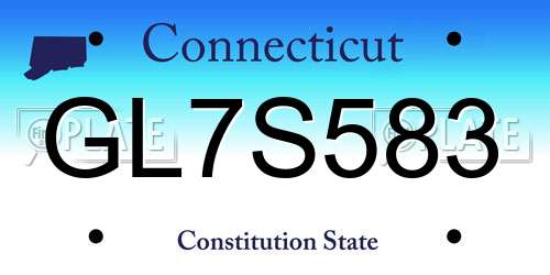 GL7S583 Connecticut License Plate