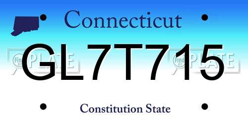 GL7T715 Connecticut License Plate