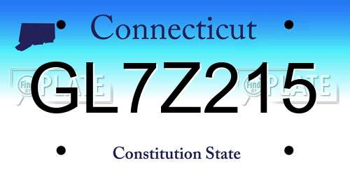 GL7Z215 Connecticut License Plate
