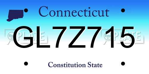 GL7Z715 Connecticut License Plate