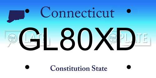 GL80XD Connecticut License Plate