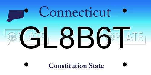 GL8B6T Connecticut License Plate