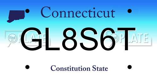 GL8S6T Connecticut License Plate