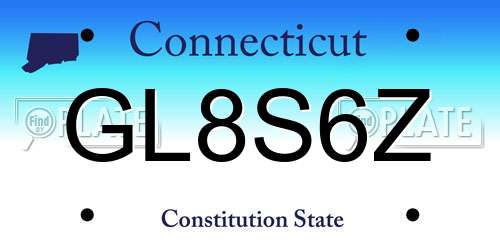 GL8S6Z Connecticut License Plate