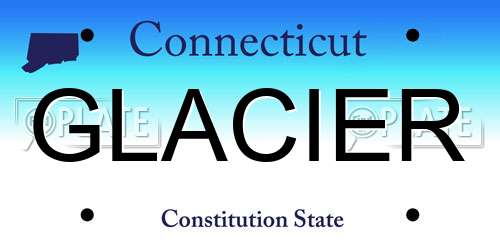 GLACIER Connecticut License Plate