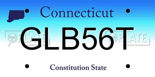 GLB56T Connecticut License Plate
