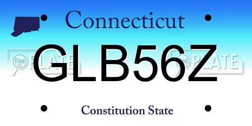 GLB56Z Connecticut License Plate