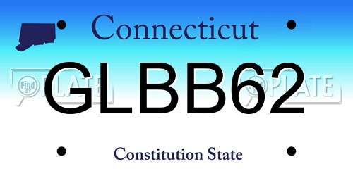 GLBB62 Connecticut License Plate