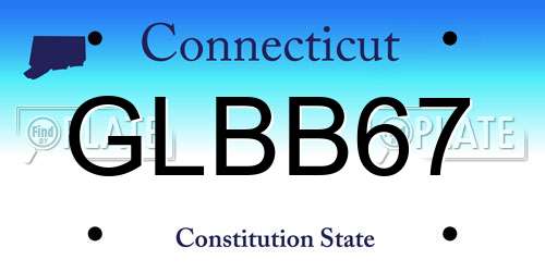 GLBB67 Connecticut License Plate