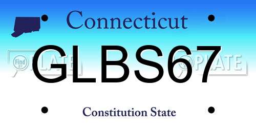 GLBS67 Connecticut License Plate
