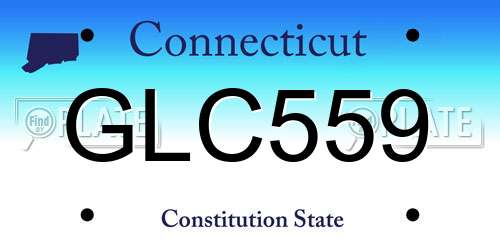 GLC559 Connecticut License Plate