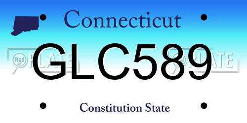 GLC589 Connecticut License Plate
