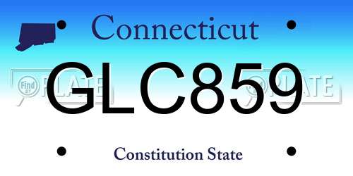 GLC859 Connecticut License Plate