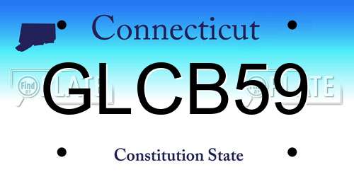 GLCB59 Connecticut License Plate