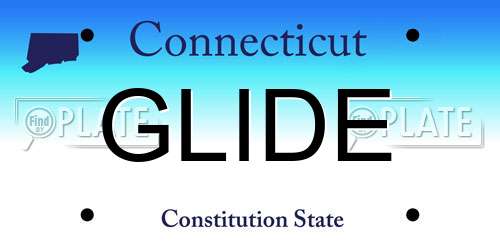 GLIDE Connecticut License Plate