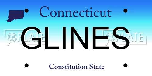 GLINES Connecticut License Plate