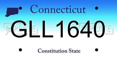GLL1640 Connecticut License Plate