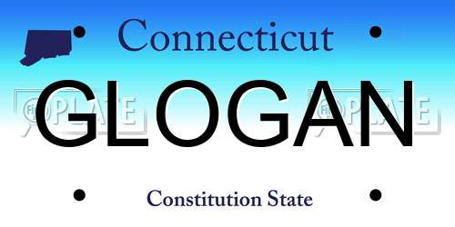 GLOGAN Connecticut License Plate