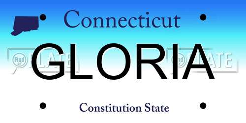 GLORIA Connecticut License Plate