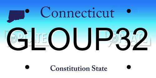 GLOUP32 Connecticut License Plate