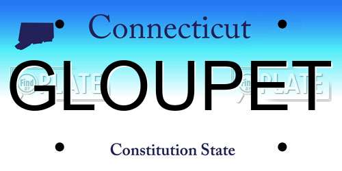 GLOUPET Connecticut License Plate