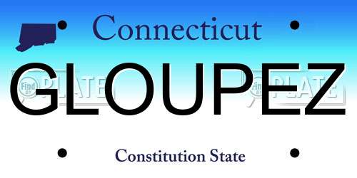 GLOUPEZ Connecticut License Plate