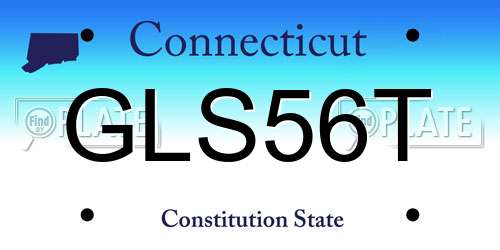 GLS56T Connecticut License Plate
