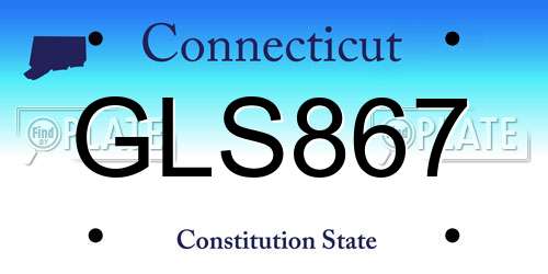 GLS867 Connecticut License Plate
