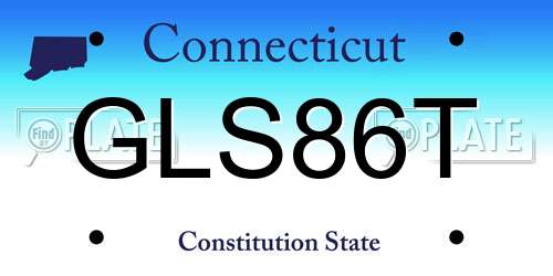 GLS86T Connecticut License Plate
