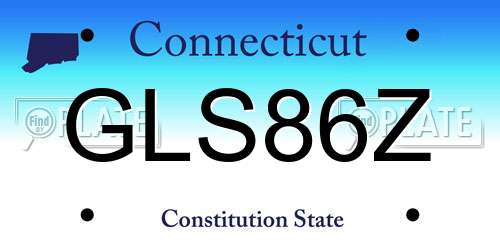 GLS86Z Connecticut License Plate