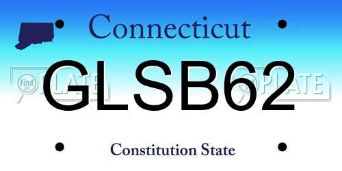 GLSB62 Connecticut License Plate