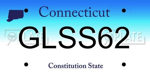 GLSS62 Connecticut License Plate