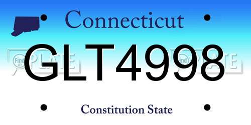 GLT4998 Connecticut License Plate