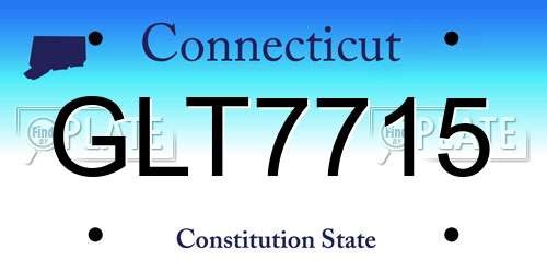GLT7715 Connecticut License Plate