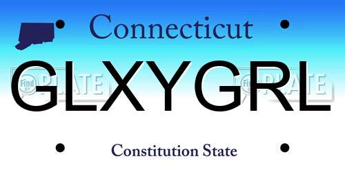 GLXYGRL Connecticut License Plate