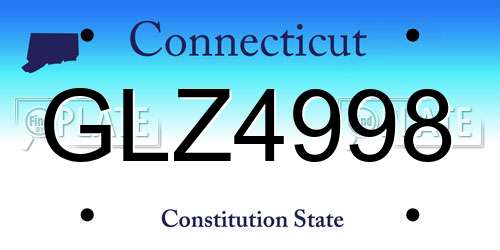 GLZ4998 Connecticut License Plate