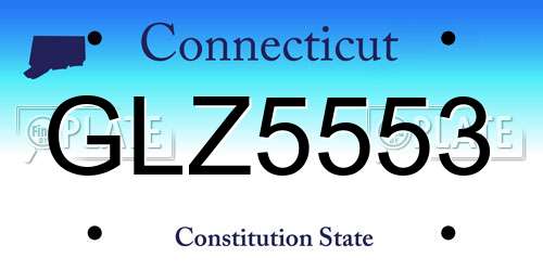 GLZ5553 Connecticut License Plate