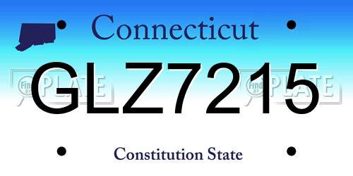 GLZ7215 Connecticut License Plate