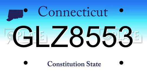 GLZ8553 Connecticut License Plate